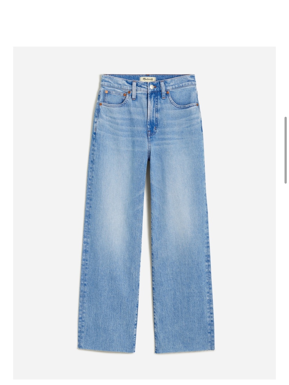 Madewell Light Blue Cropped Wide-Leg Jeans